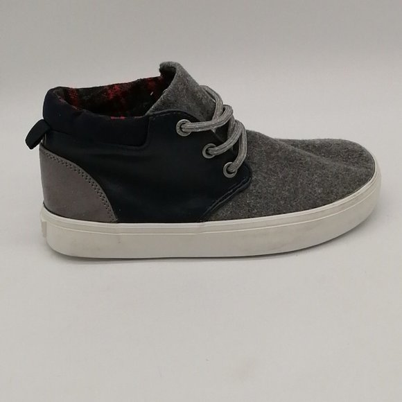 Old Navy Unisex‎ Kids High Top Sneaker Gray Navy Lace Up Round Toe 12 - Picture 2 of 10